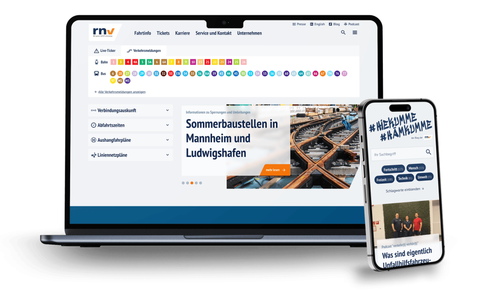 Website Rhein-Neckar-Verkehr